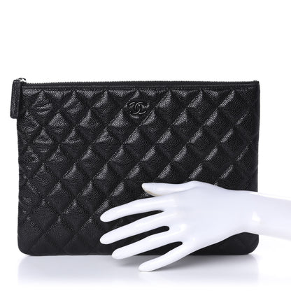 Chanel Caviar Quilted Medium Cosmetic Case Black 2 of 10