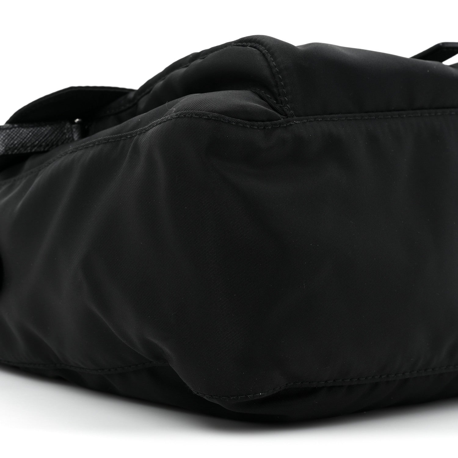 Prada Nylon Vela Saffiano Single Buckle Messenger Shoulder Bag Black 9 of 10