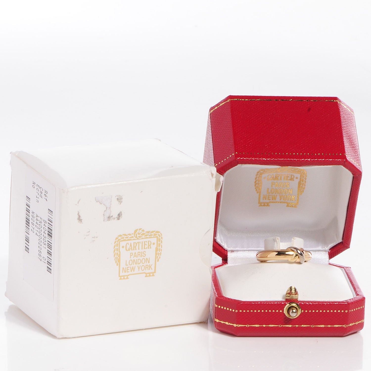 Cartier 18k Pink Yellow White Gold Trinity Ring 6.25 6 of 6