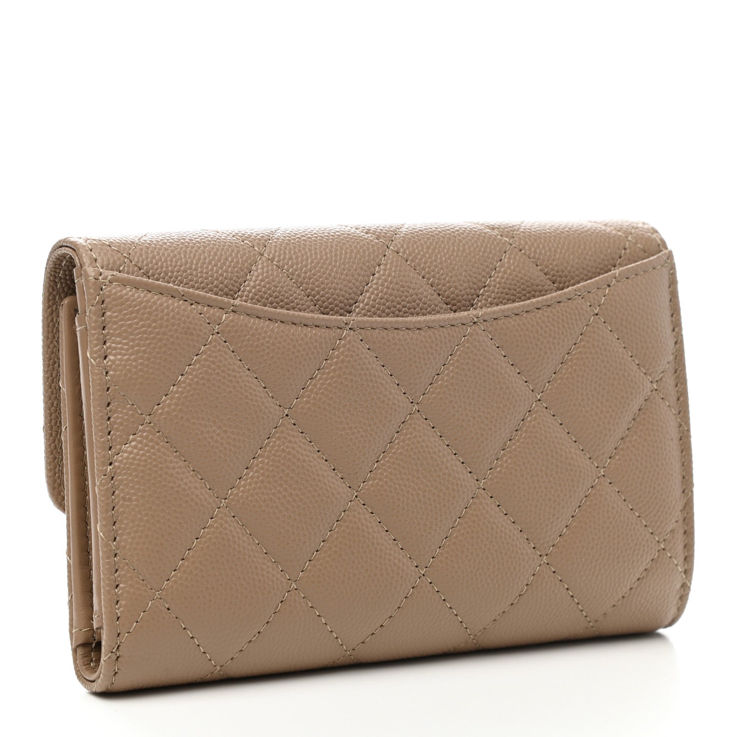 Chanel Caviar Quilted Medium Flap Wallet Beige 3 of 9