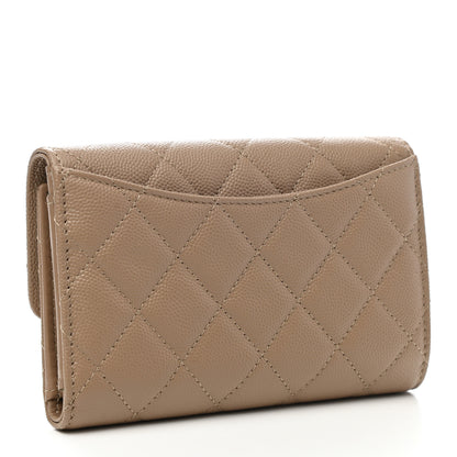 Chanel Caviar Quilted Medium Flap Wallet Beige 3 of 9