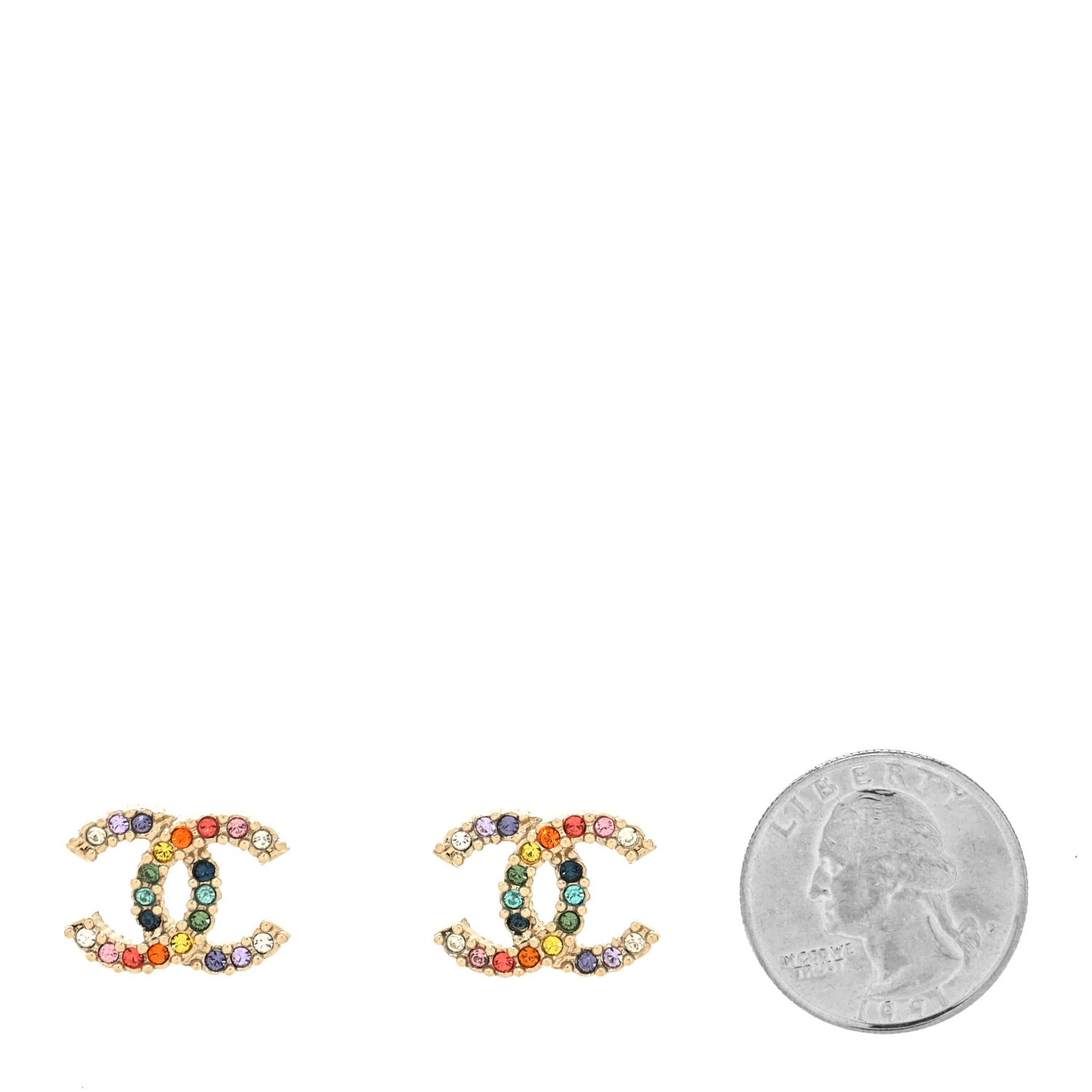 Crystal Over The Rainbow CC Earrings Gold Multicolor