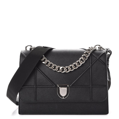 Christian Dior Grained Calfskin Diorama Satchel Black 1 of 7