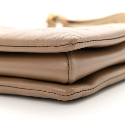 Louis Vuitton Lambskin Embossed Monogram Coussin PM Taupe 10 of 11