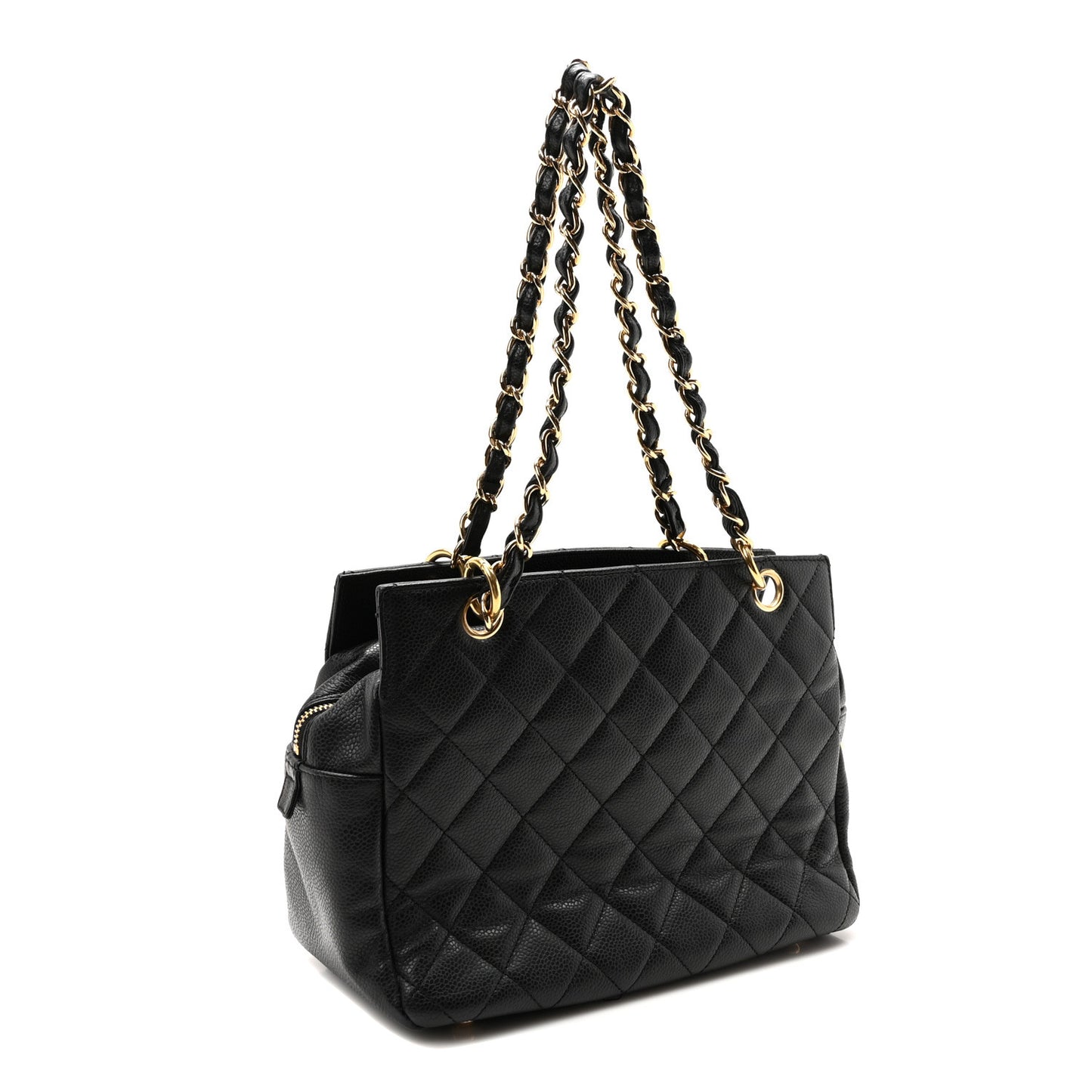Caviar Quilted Petit Timeless Tote PTT Black