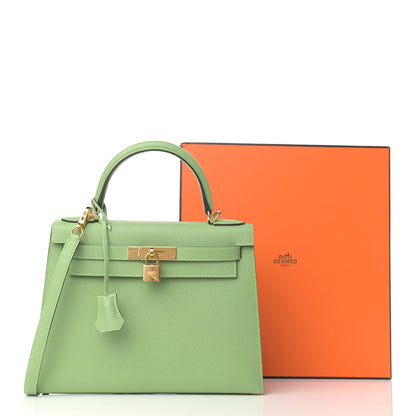 Hermes Epsom Kelly Sellier 28 Vert Criquet 11 of 11