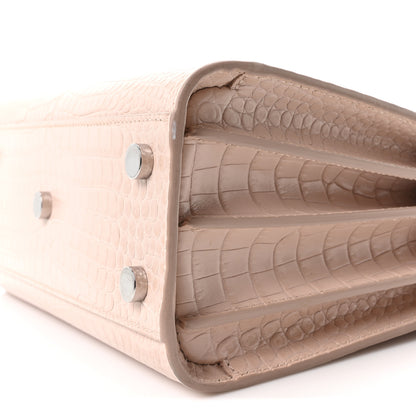 Saint Laurent Calfskin Crocodile Embossed Nano Sac De Jour Marble Pink 10 of 10