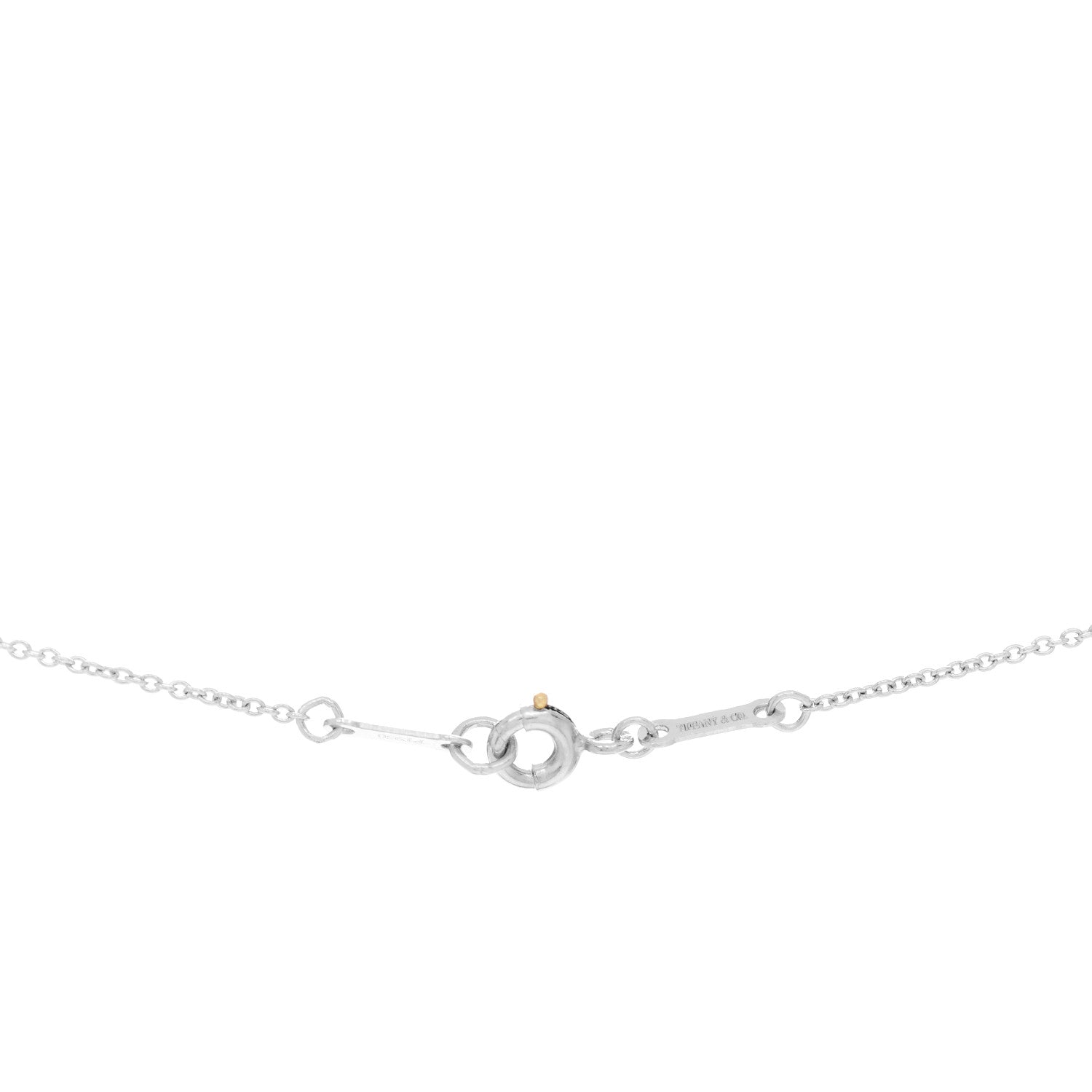 Tiffany Platinum Diamond 9mm Elsa Peretti Bean Pendant Necklace 4 of 5