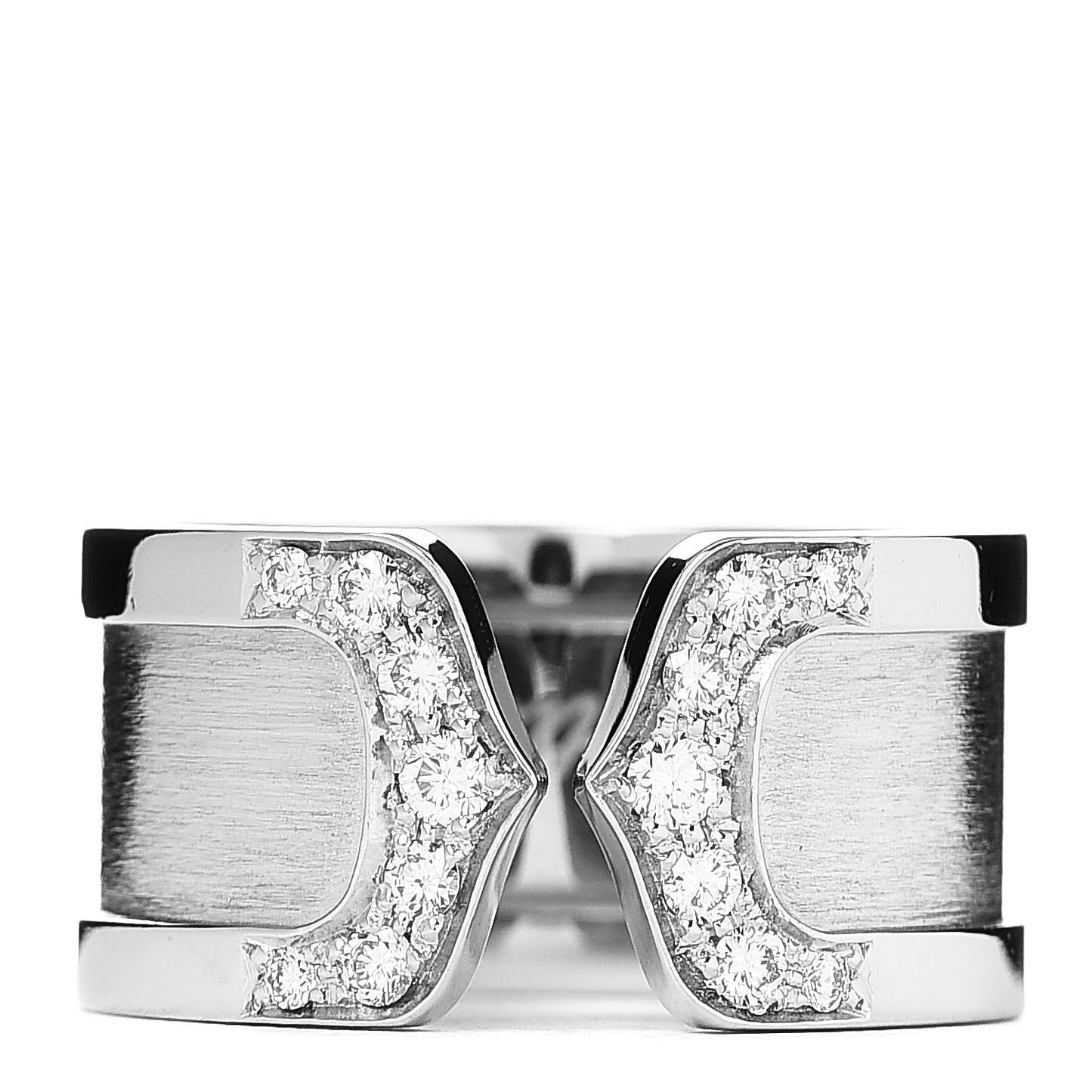 18K White Gold Diamond 10mm Logo De Ring 49 5
