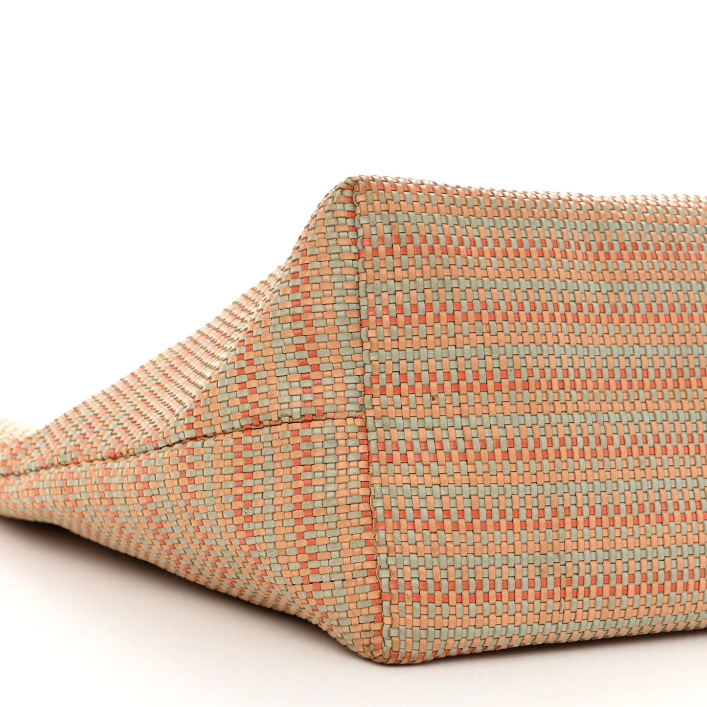 Woven Straw Raffia Roll Tote Orange Multicolor