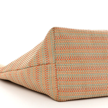 Fendi Woven Straw Raffia Roll Tote Orange Multicolor 12 of 16