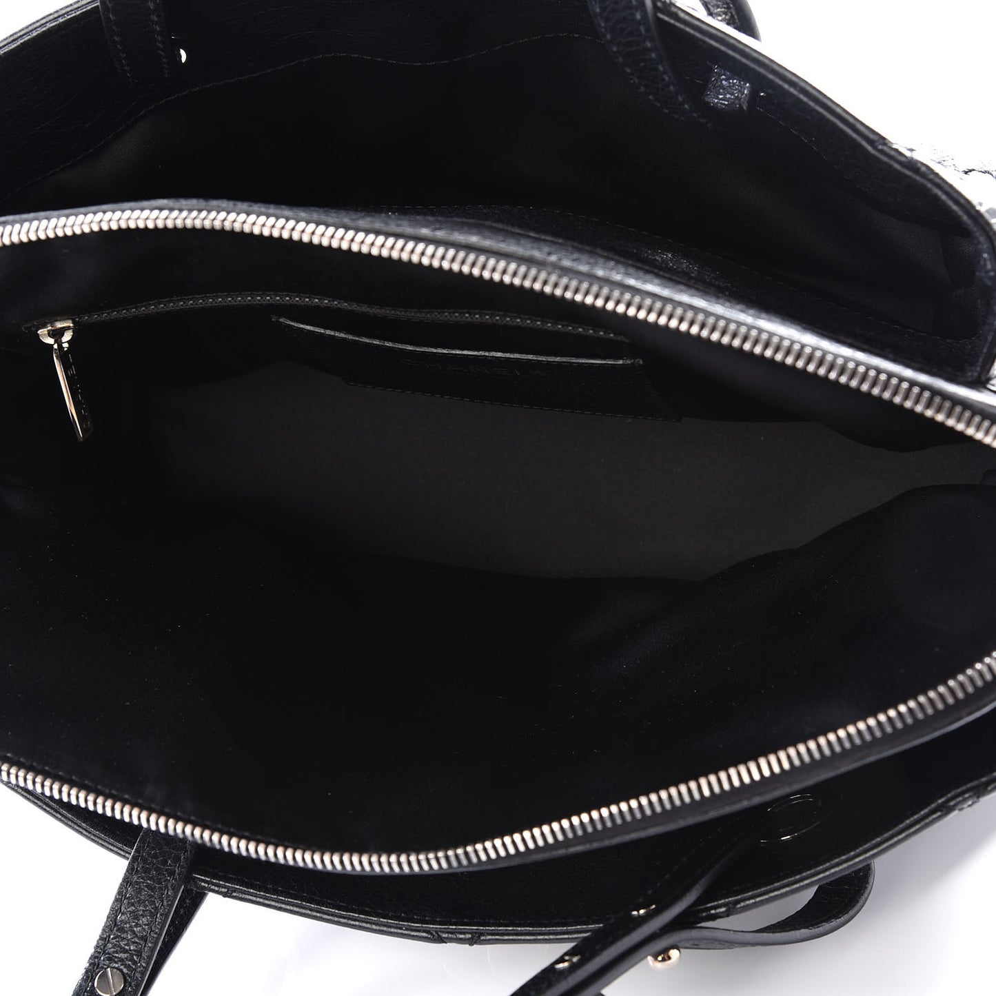 Glazed Calfskin On the Road Zip Tote Black