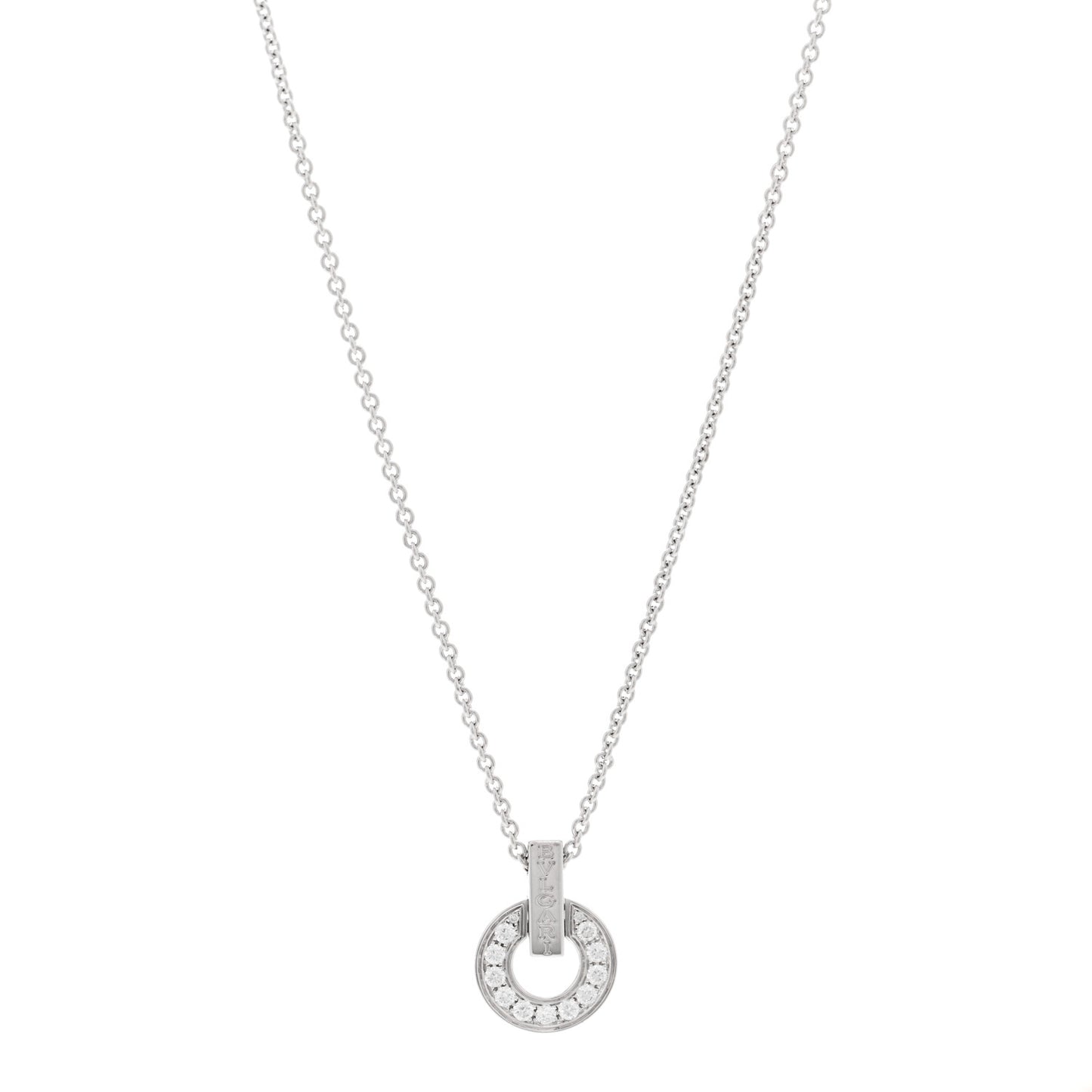 18K White Gold Diamond BVLGARI BVLGARI Pendant Necklace