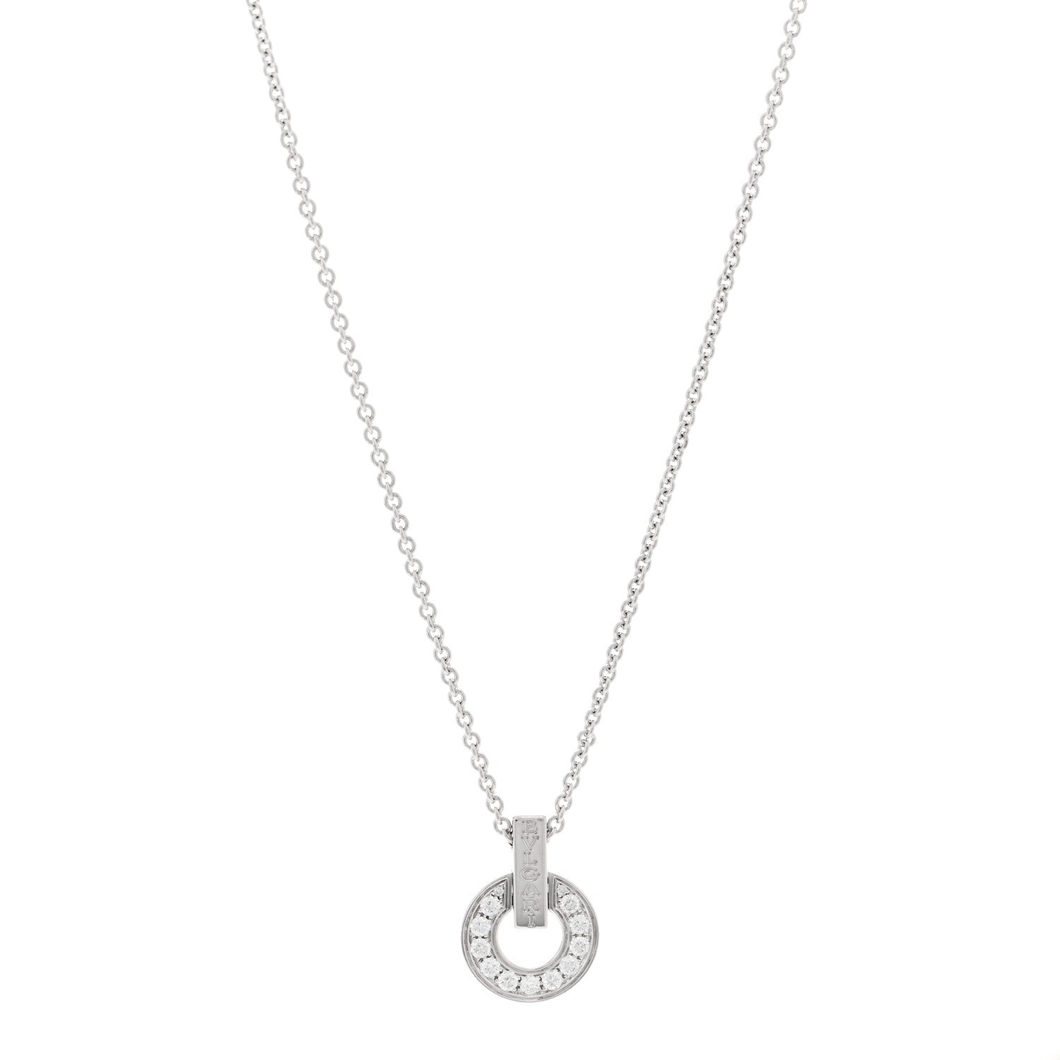 Bulgari 18K White Gold Diamond BVLGARI BVLGARI Pendant Necklace 1 of 5