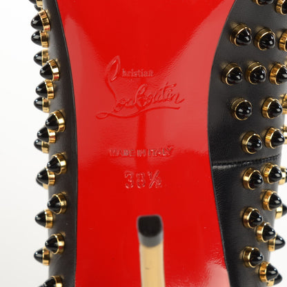 Christian Louboutin Kid Specchio Follies Cabo 100 Pumps 38.5 Black Gold 6 of 7