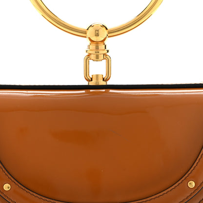Chloe Spazzolato Sfumato Lambskin Calfskin Small Nile Bracelet Minaudiere Bag Caramel 9 of 15