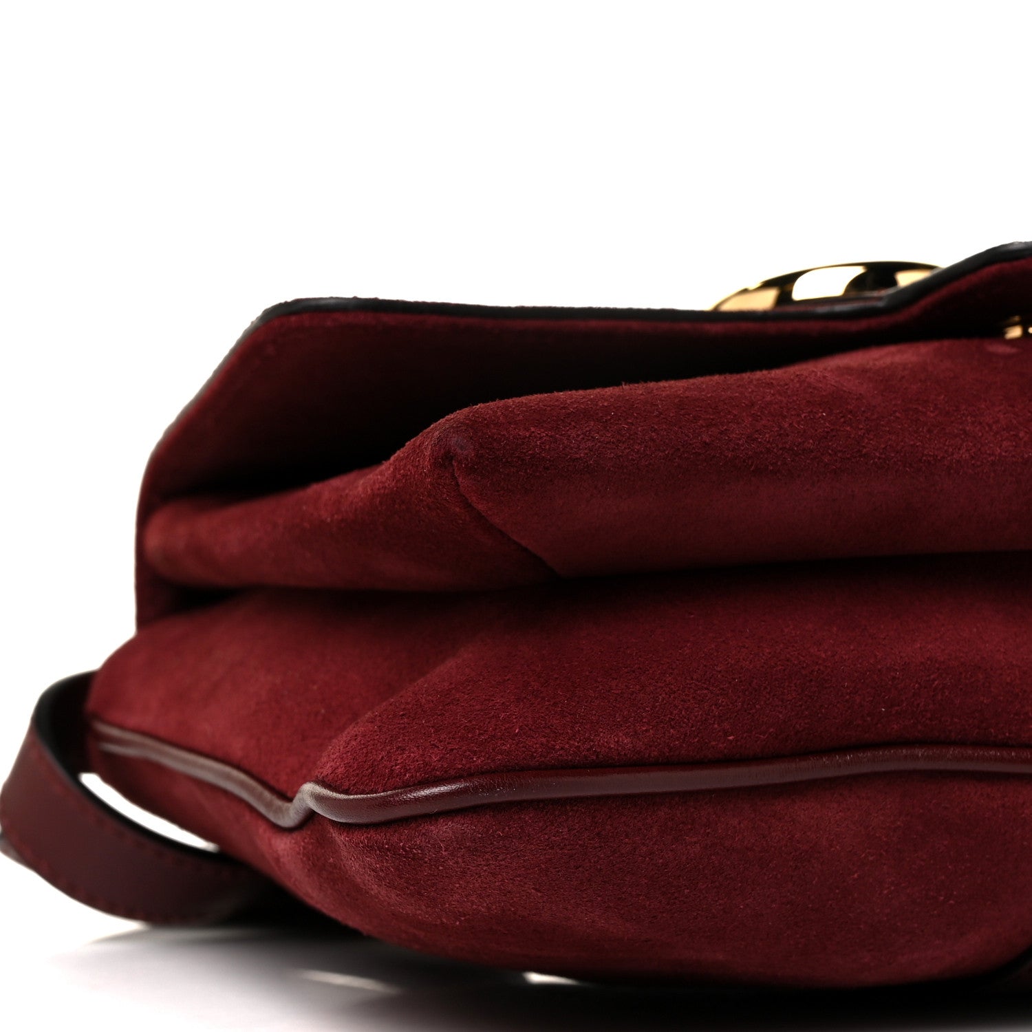 Gucci Suede Medium Arli Flap Shoulder Bag Vintage Bordeaux 8 of 10