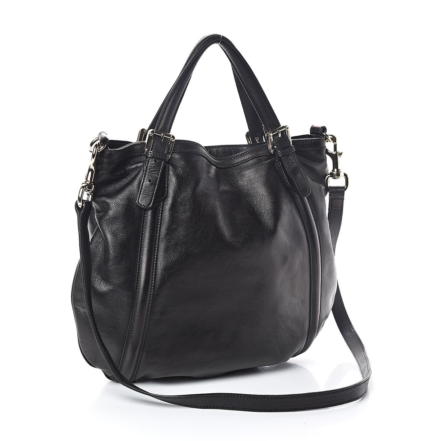 Gucci Calfskin Medium Britt Tote Black 3 of 12