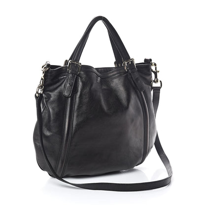 Gucci Calfskin Medium Britt Tote Black 3 of 12