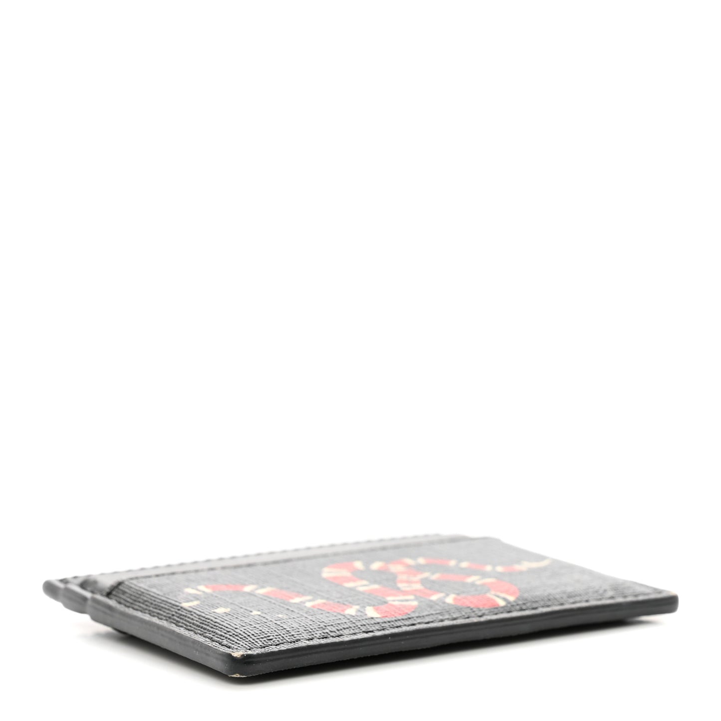 GG Supreme Monogram Kingsnake Card Holder Black Grey