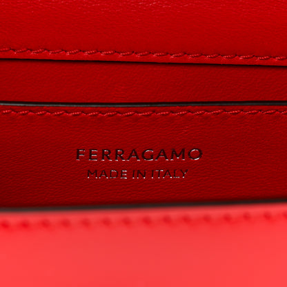 Salvatore Ferragamo Brushed Calfskin Small Geometric Prisma Shoulder Bag Flame Red 6 of 9