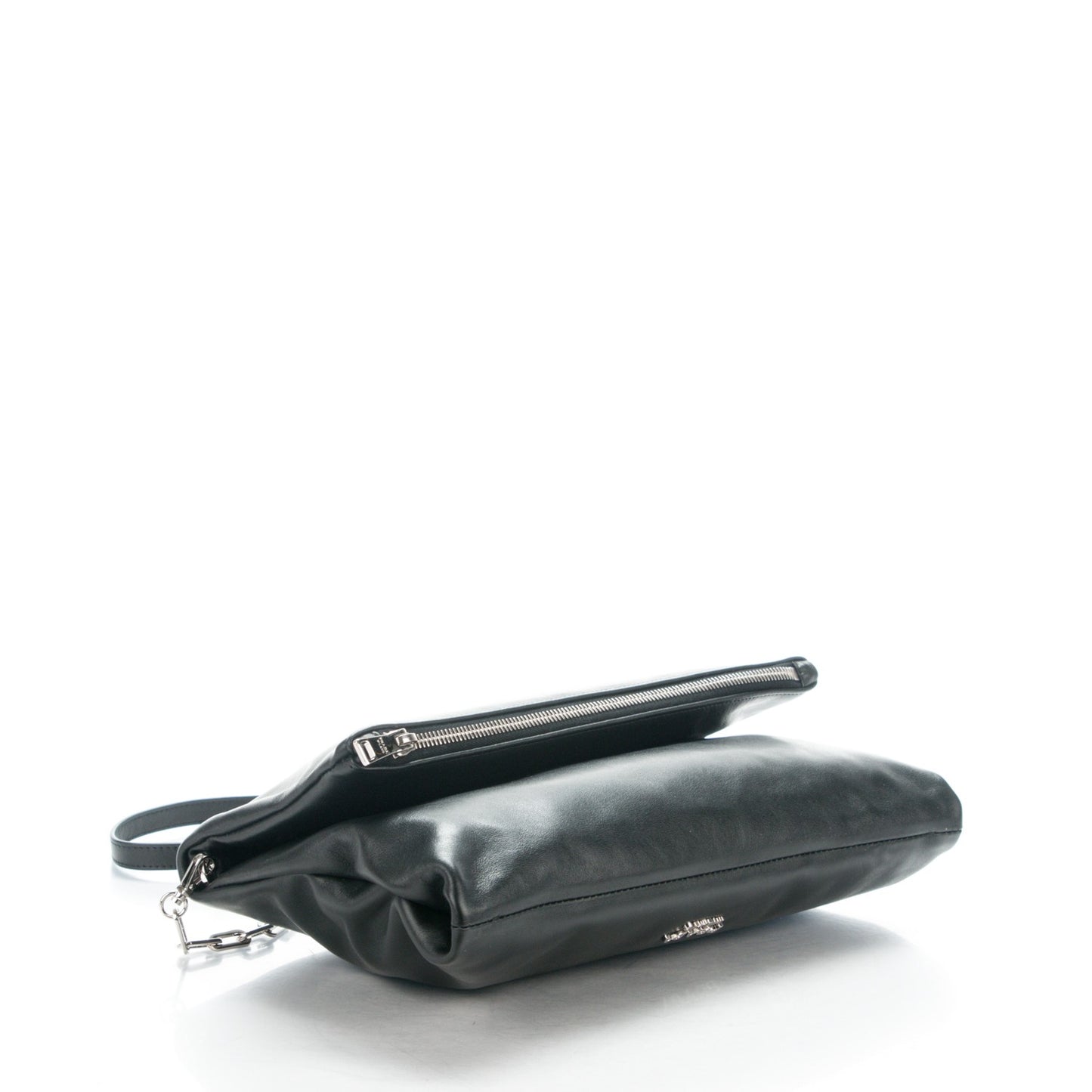 Soft Calf Fold Over Clutch Nero Black
