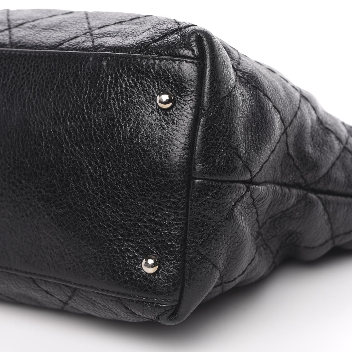 Glazed Calfskin Large On The Road Tote Black