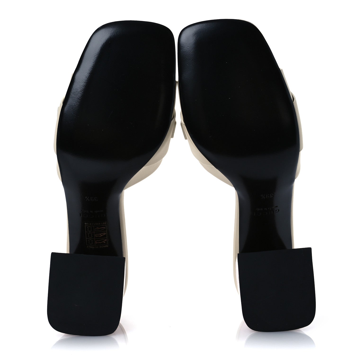 Gucci Calfskin Signoria 75mm Slide Sandals 39.5 New Ivoire 7 of 12