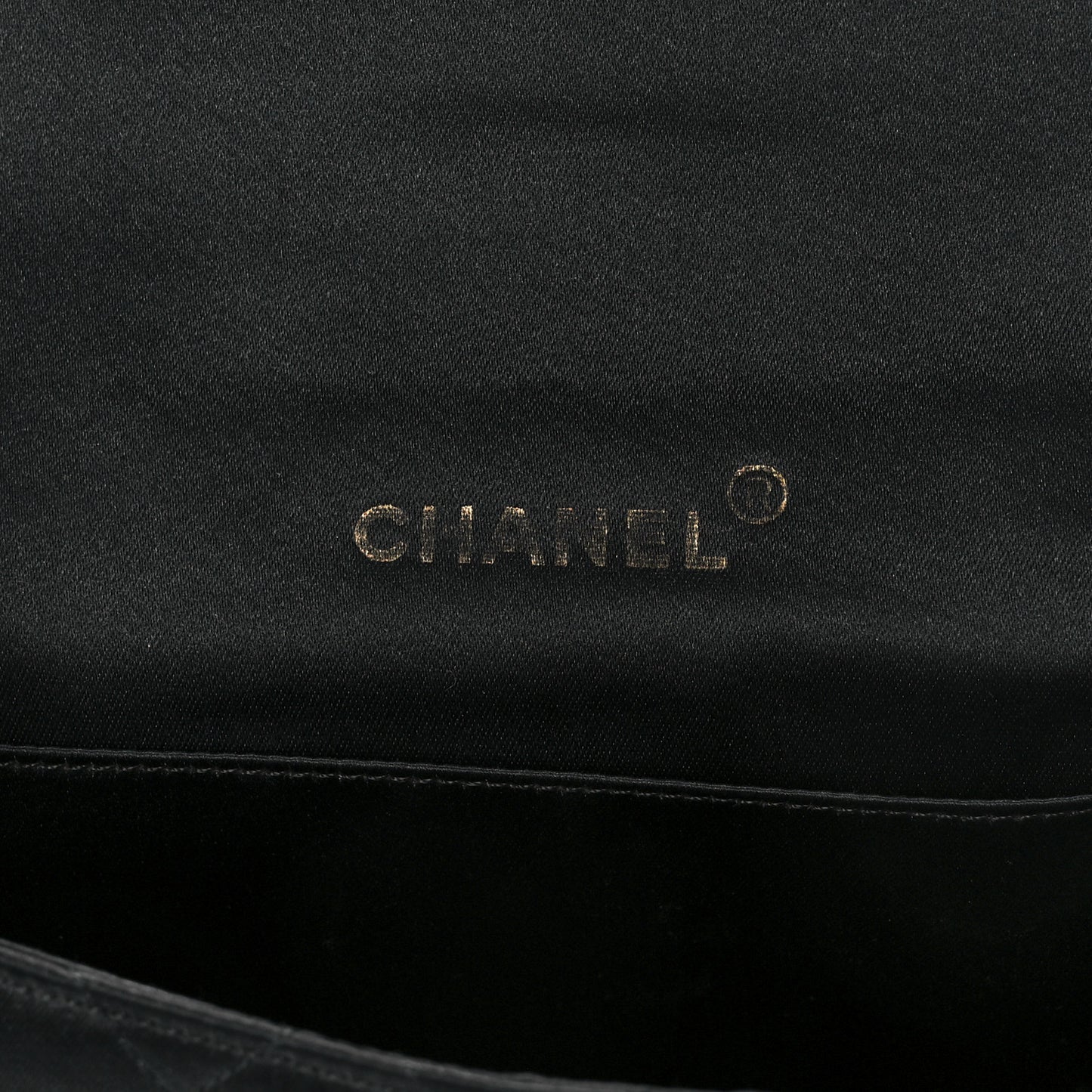 Satin Quilted Flap Black