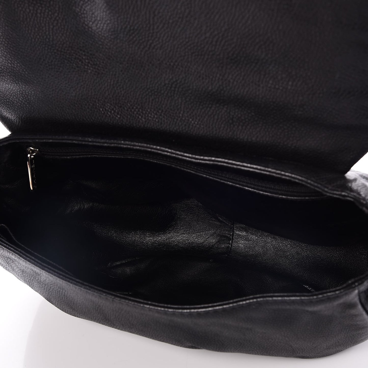 Caviar Half Moon Large Flap Black