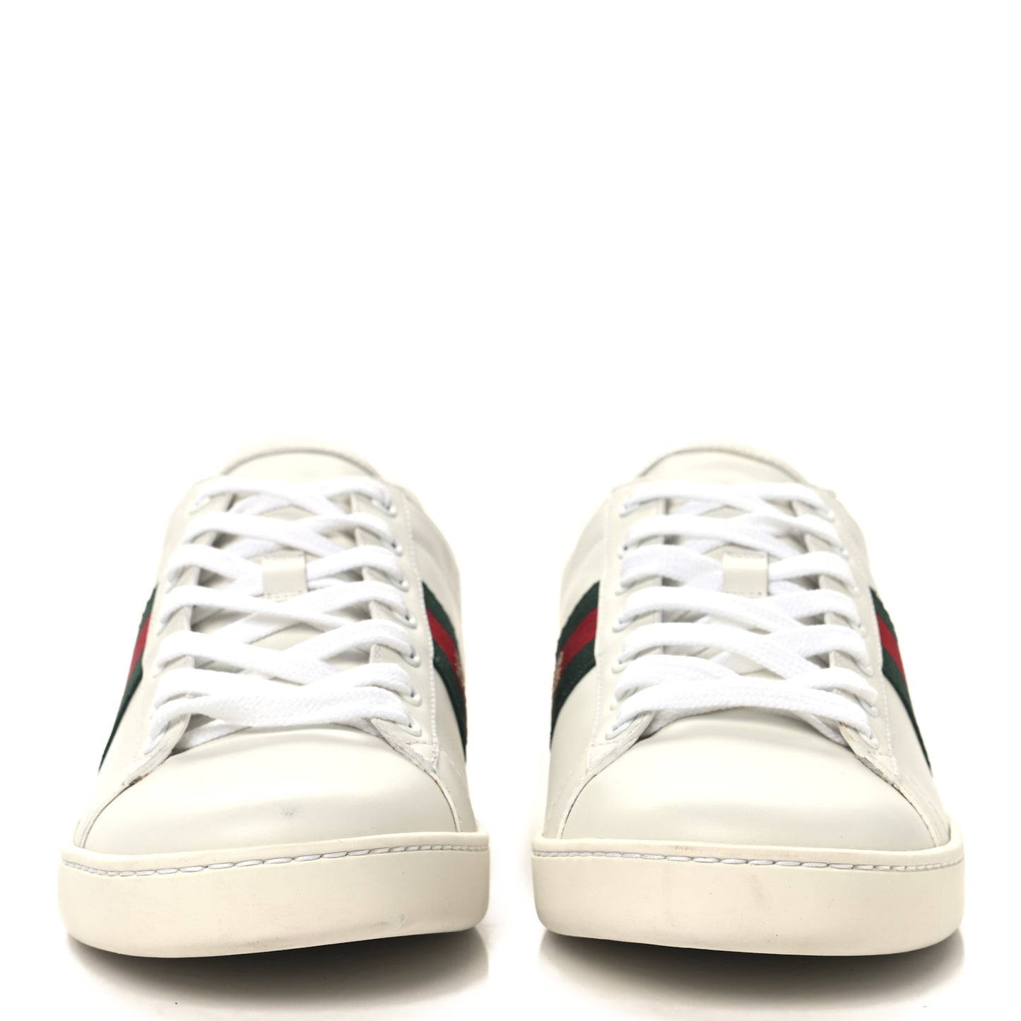 Calfskin Ayers Bee Embroidered Womens Ace Sneakers 40.5 White Green