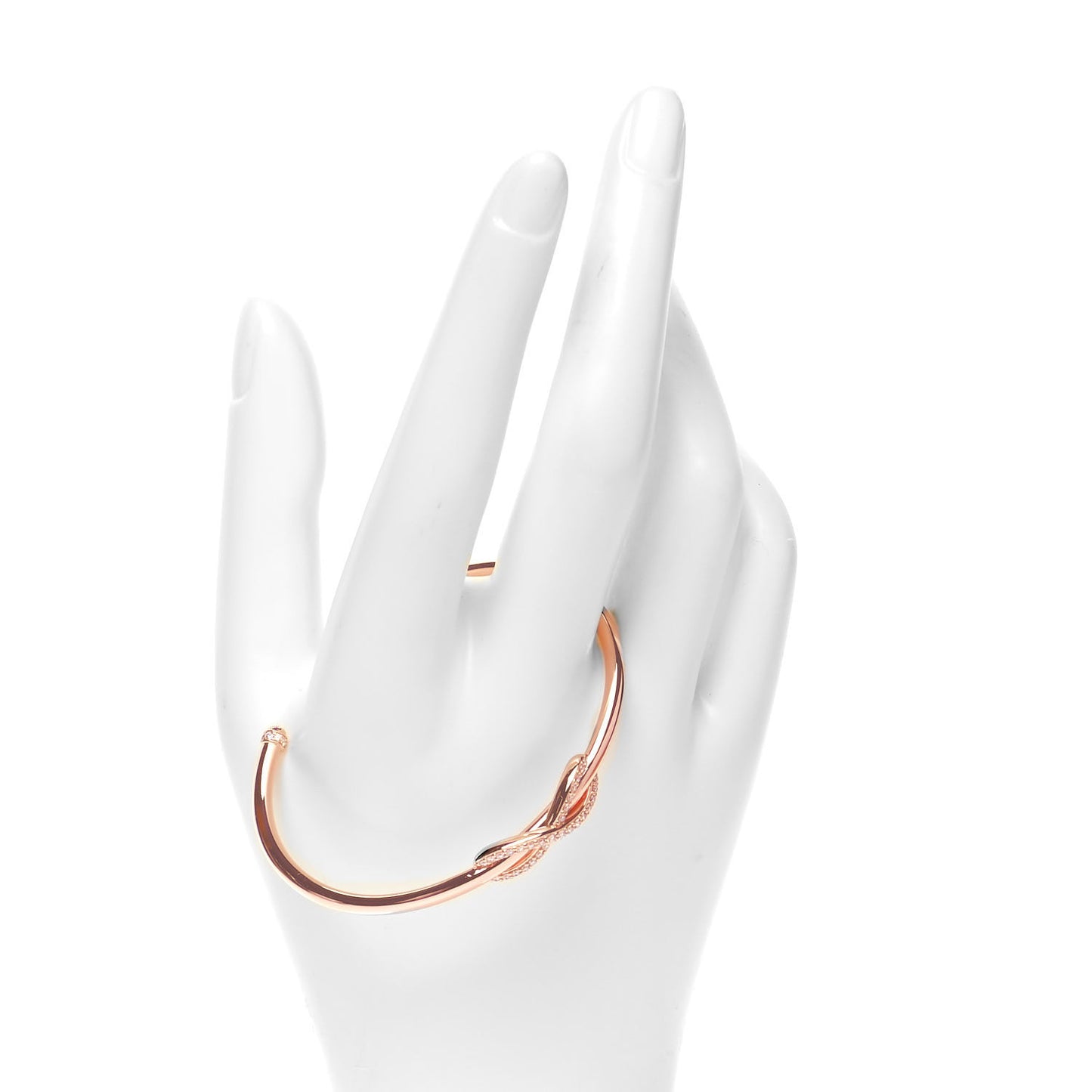 18K Rose Gold Diamond Infinity Cuff Bracelet