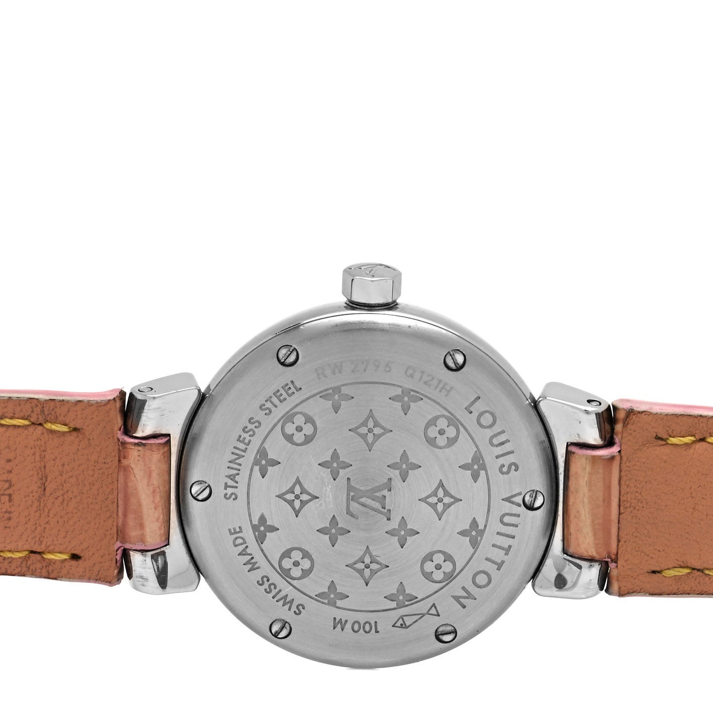 Stainless Steel Alligator Diamond Mother of Pearl 28mm Tambour Lovely Quartz Watch