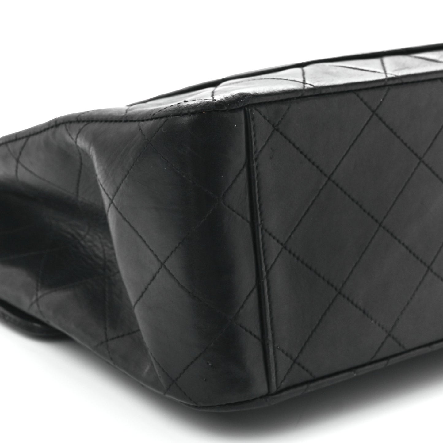 Lambskin Quilted XL Jumbo Single Flap Black