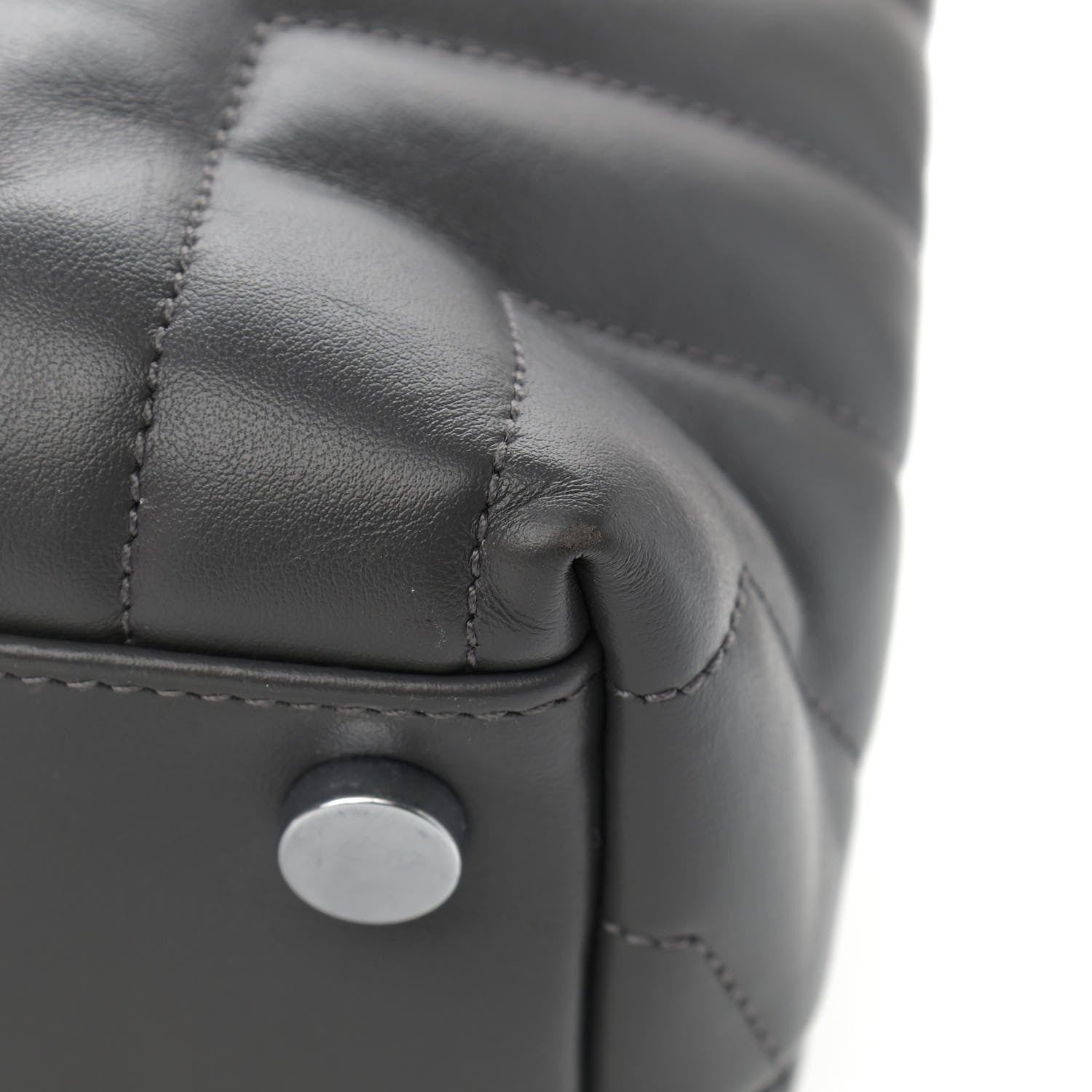 Saint Laurent Calfskin Y Quilted Monogram Large Loulou Shopper Storm 12 of 13