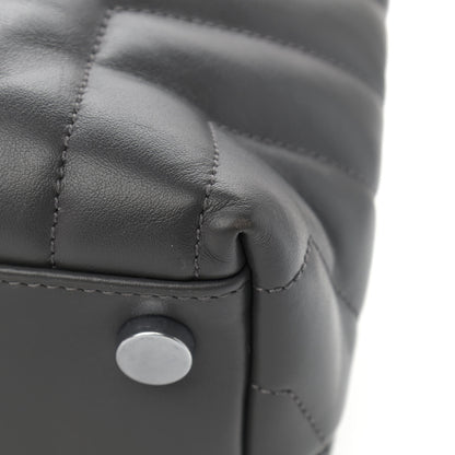 Saint Laurent Calfskin Y Quilted Monogram Large Loulou Shopper Storm 12 of 13