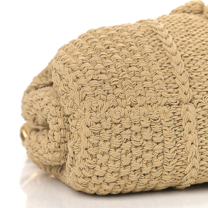 Bottega Veneta Wool Knit Lambskin Tip Shoulder Bag Cane Sugar 7 of 9