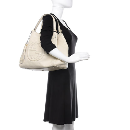 Gucci Pebbled Calfskin Medium Soho Shoulder Bag Off White 3 of 11