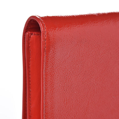 Saint Laurent Textured Patent Small Belle De Jour Clutch Red 10 of 10