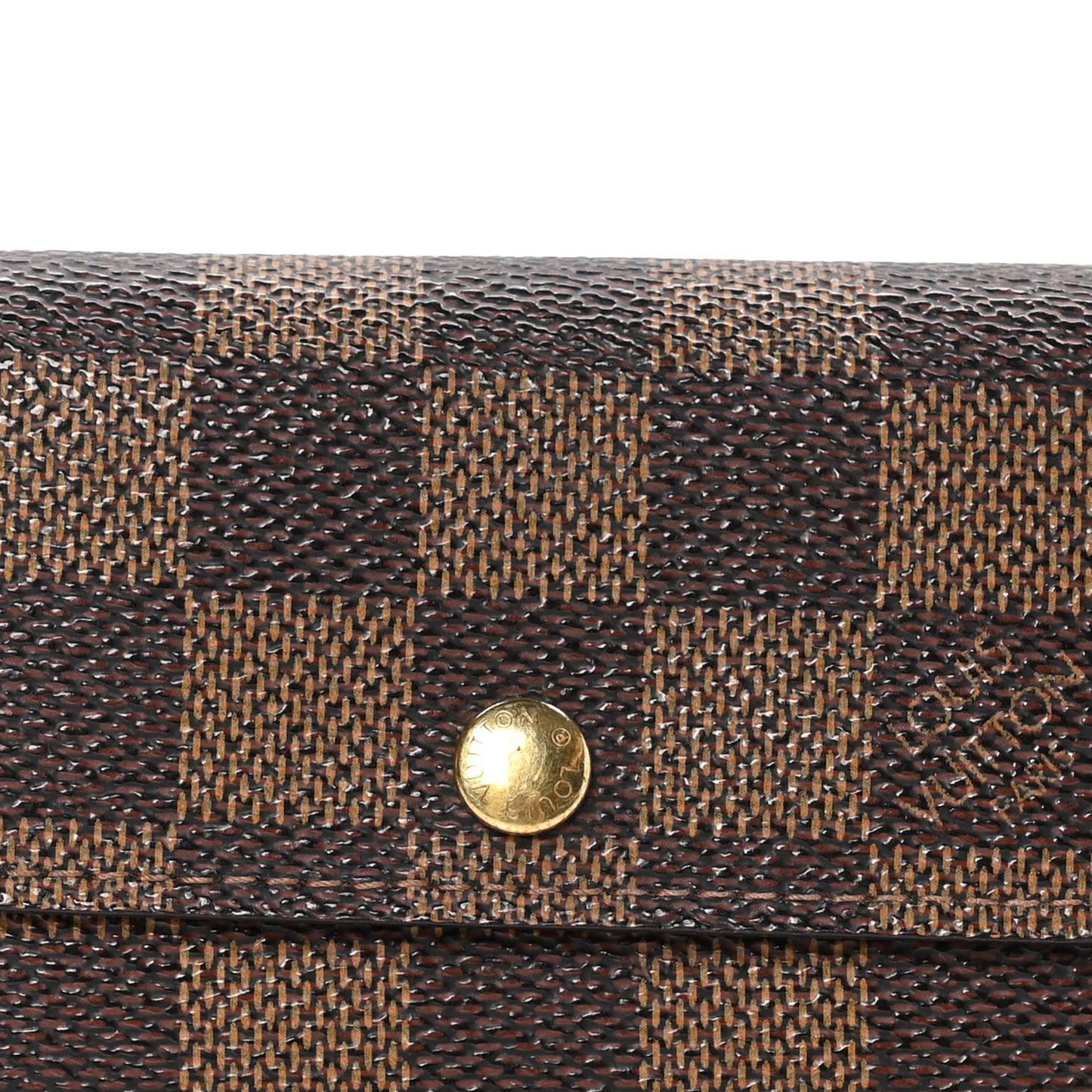 Damier Ebene Porte-Monnaie Plat Coin Purse Brown