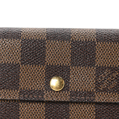 Louis Vuitton Damier Ebene Porte-Monnaie Plat Coin Purse Brown 7 of 9