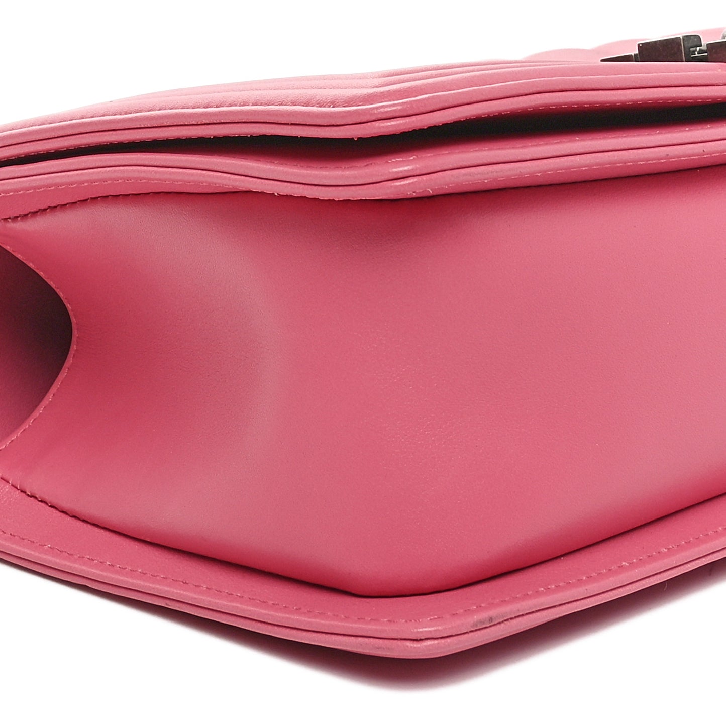 Calfskin Chevron Quilted Medium Boy Flap Pink
