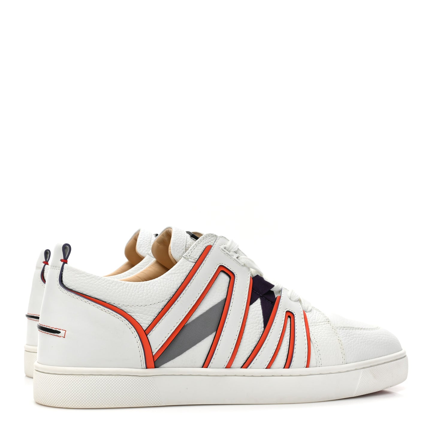 Grained Calfskin Mens Vida Viva Sneakers 44 White Red Black