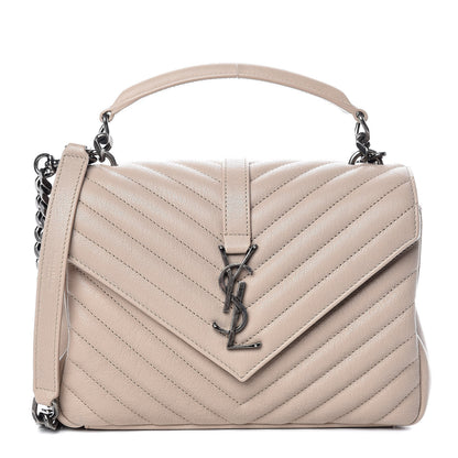 Saint Laurent Sheepskin Matelasse Medium College Monogram Bag Natural 1 of 12