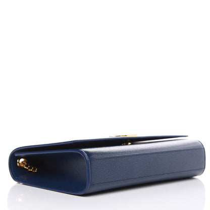 Saint Laurent Grain De Poudre Medium Classic Monogram Kate Satchel Denim Blue 4 of 9