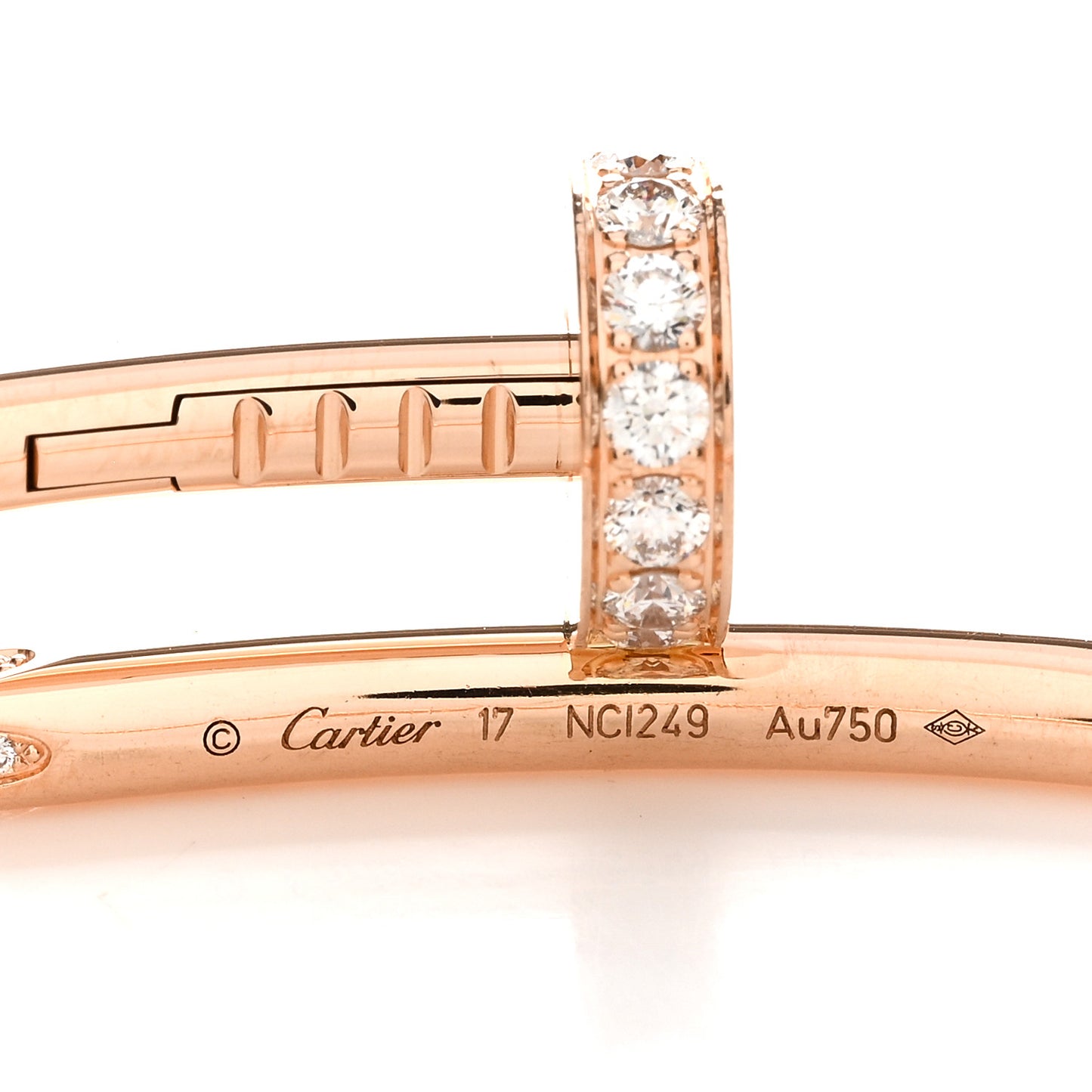 18K Pink Gold Diamond Juste Un Clou Bracelet 17