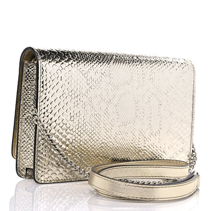 Jimmy Choo Metallic Calfskin Snake Embossed Palace Crossbody Champagne Silver 3 of 8