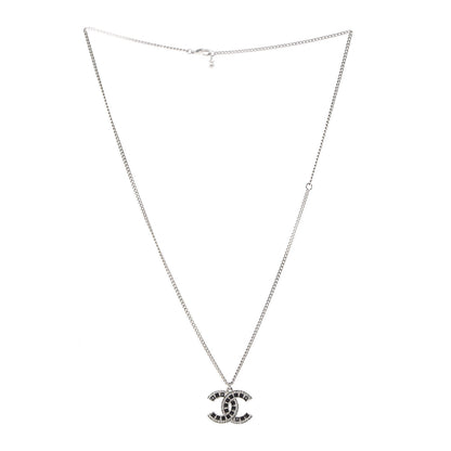 Chanel Ruthenium Baguette Crystal CC Necklace Black 3 of 4