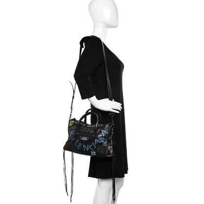 Balenciaga Agneau Graffiti All Over Classic Hardware S City Black Multicolor 2 of 10