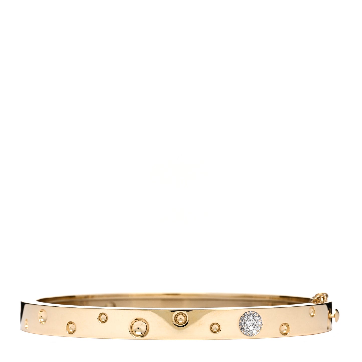 18K Yellow Gold Diamond Pois Moi Luna Bangle Bracelet